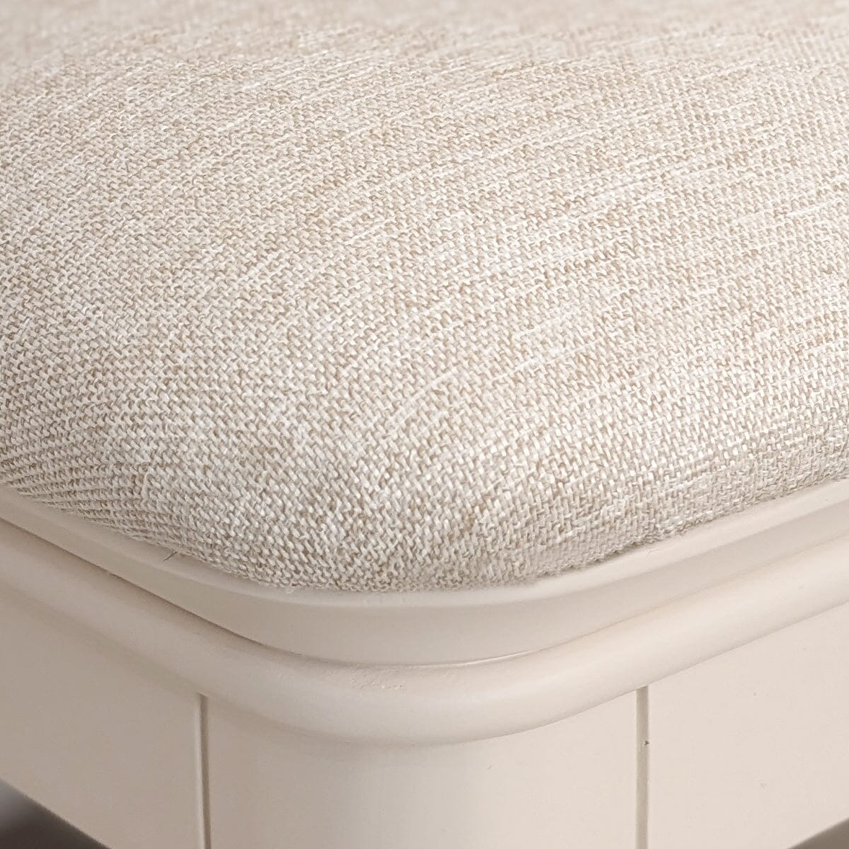 Louvre White Wooden Upholstered Stool Furniture 