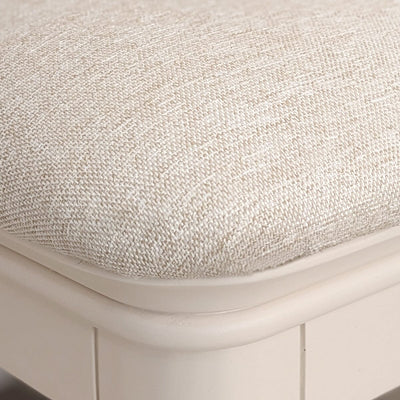Louvre White Wooden Upholstered Stool Furniture 