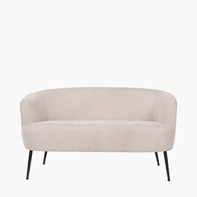 Lucca Cream Chenille Sofa With Black Metal Legs Sofa 