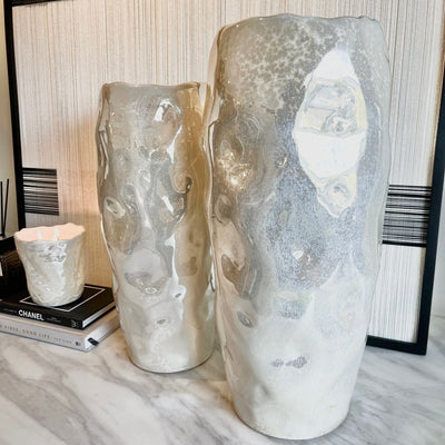 Lucienne Large Pearlescent Abstract Decorative Vase Accessories 