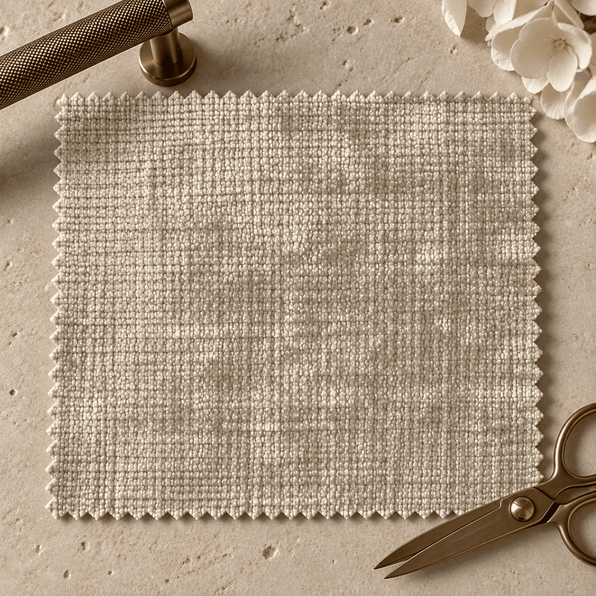 Luxe Chenille Oyster Fabric Sample Fabric 