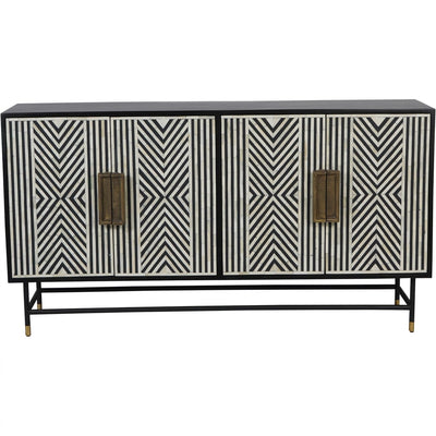Lydia Luxury Monochrome 4 Door Sideboard Furniture 