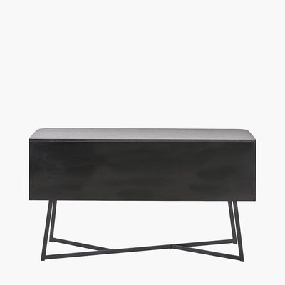 Maeva Black Ash Veneer & Metal 2 Door 2 Drawer Sideboard Furniture 