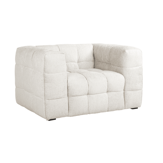 Maggie Cream Chenille Quilted Armchair Furniture 