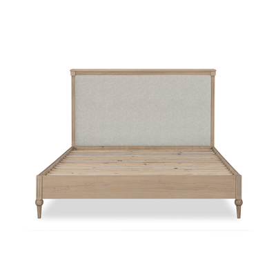 Malibu Cream Linen & Washed Wood Upholstered Bed Beds and Headboards 