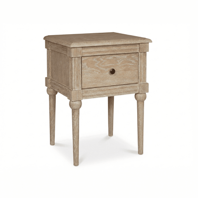Malibu Washed Wood 1 Drawer Bedside Table Furniture 