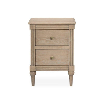 Malibu Washed Wood 2 Drawer Bedside Table Furniture 