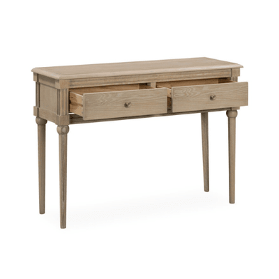 Malibu Washed Wood 2 Drawer Console Table Furniture 