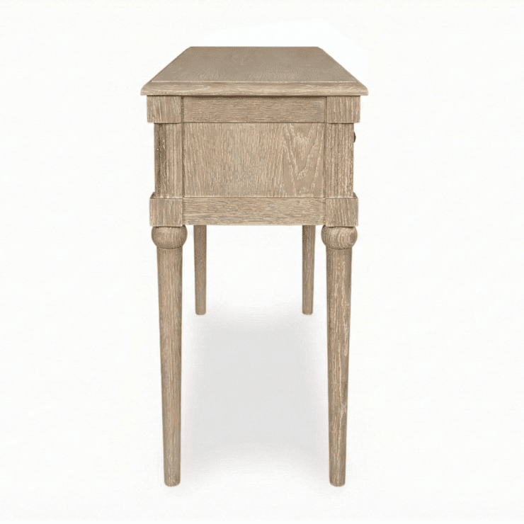 Malibu Washed Wood 2 Drawer Console Table Furniture 