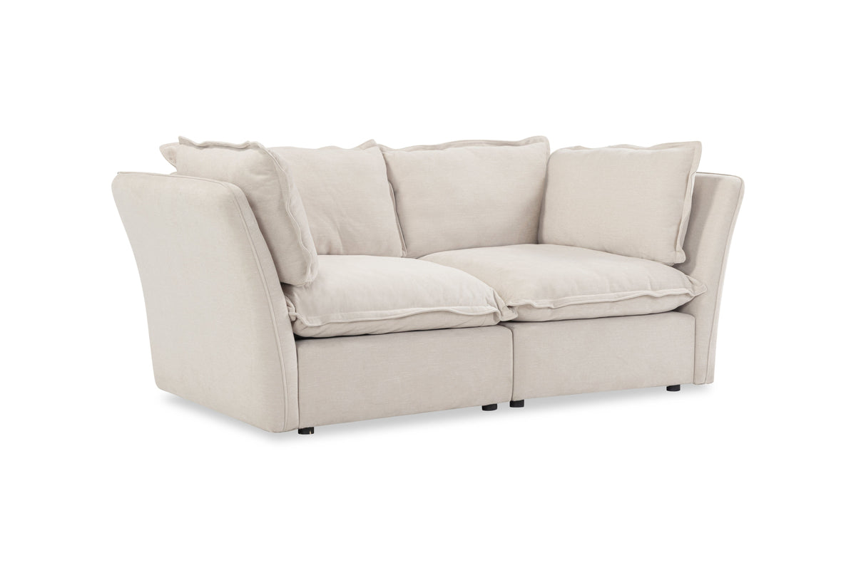 Mallow Coastal Weave 2 Seater Sofa with Storage Footstool Sofa 