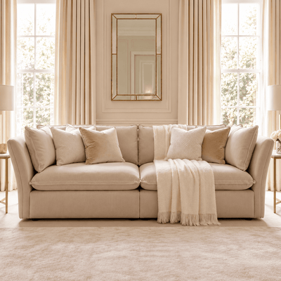 Mallow Coastal Weave Linen 2 Seater Sofa Sofa 