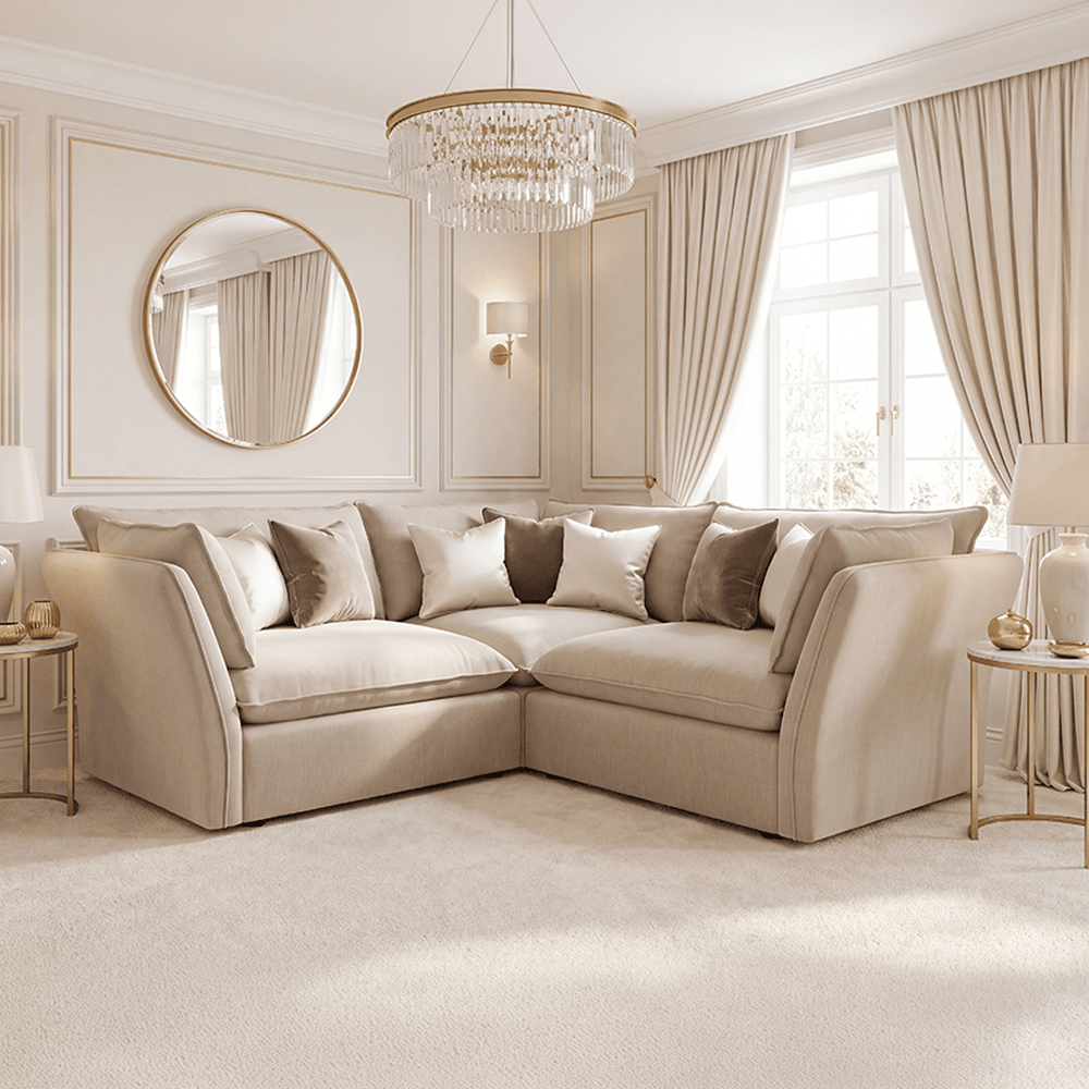Mallow Coastal Weave Linen Small Corner Sofa Sofa 