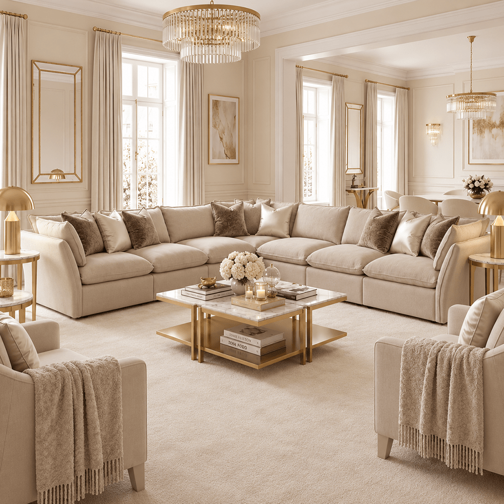 Mallow Coastal Weave Linen XL Corner Sofa Sofa 
