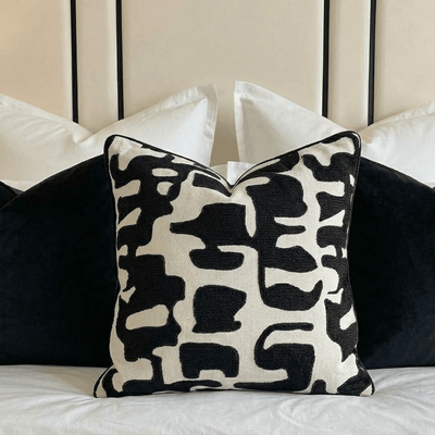 Manu Monochrome Abstract Pattern Cushion- 50x50cm 