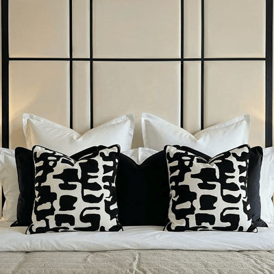 Manu Monochrome Abstract Pattern Cushion- 50x50cm 