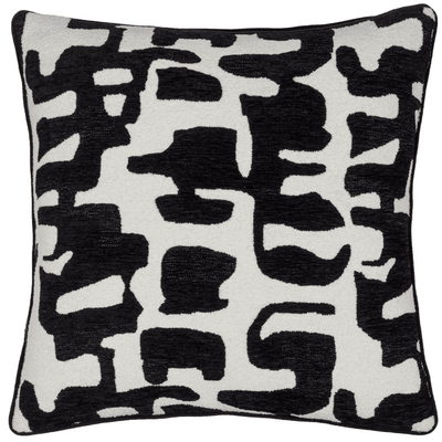 Manu Monochrome Abstract Pattern Feather Filled Cushion - 50x50cm Textiles 