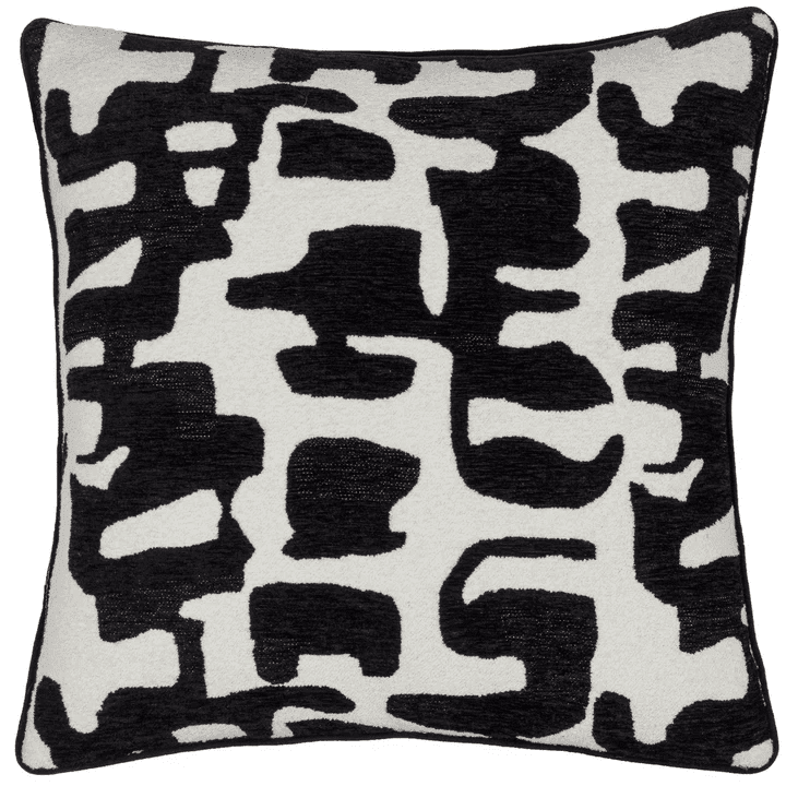 Manu Monochrome Abstract Pattern Feather Filled Cushion - 50x50cm Textiles 