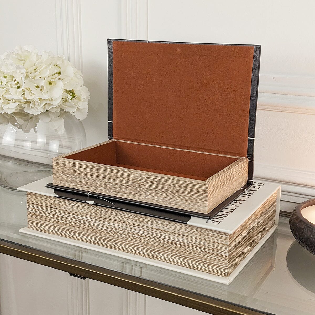 Maos Black & White Decorative Book Boxes - Set of 2 Accessories 