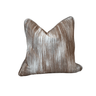 Marat Copper & Cream Abstract Patterned Feather Filled Cushion - 50x50cm
