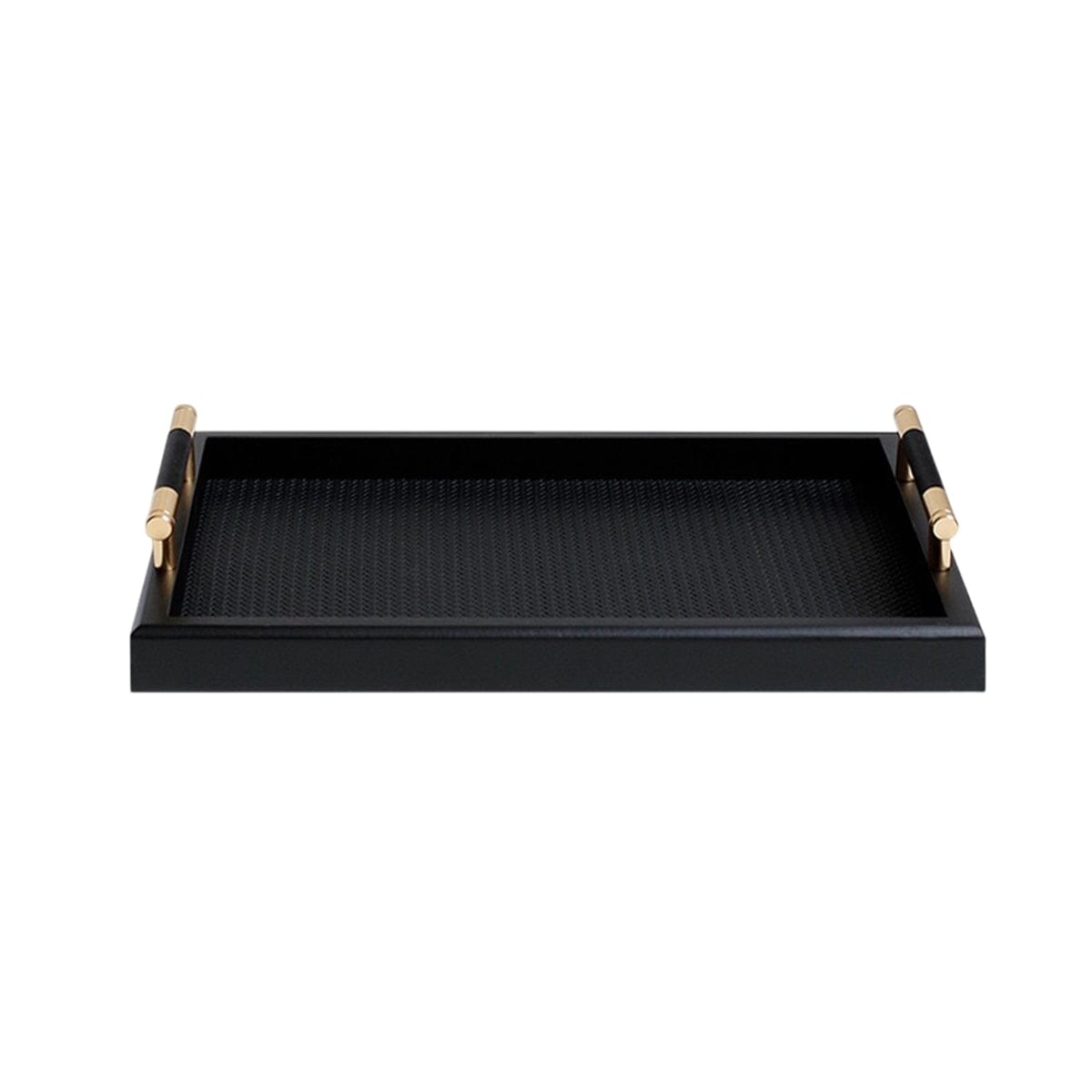 Margo Luxury Black Textured Tray with Gold Handles Accessories 