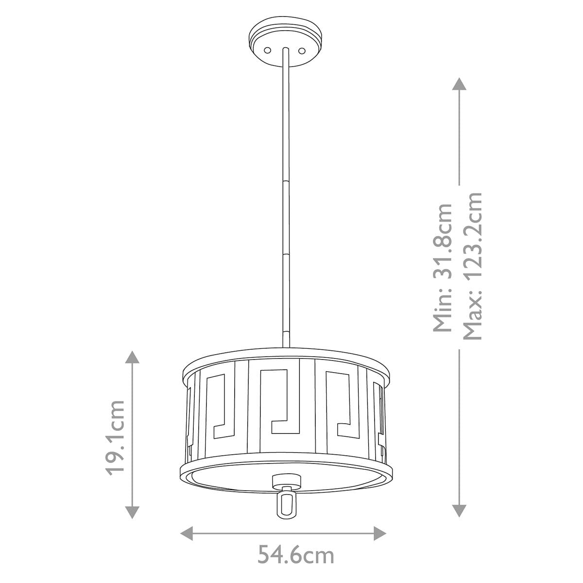 Margot Gold Medium Height Adjustable Pendant Ceiling Light Lighting 