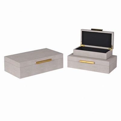 Margot Taupe & Gold Decorative Storage Boxes - Set of 3 Accessories 