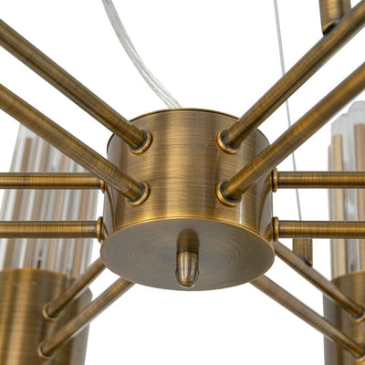 Maribelle Premium Brass & Glass 6 Arm Chandelier Lighting 