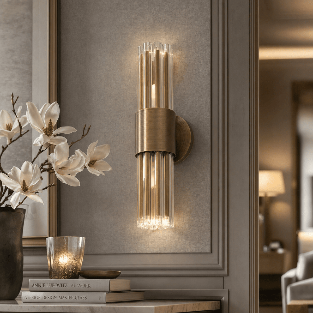 Maribelle Premium Gold & Glass Wall Light Lighting 