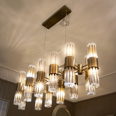 Maribelle Premium Gold Rectangular Chandelier Lighting 