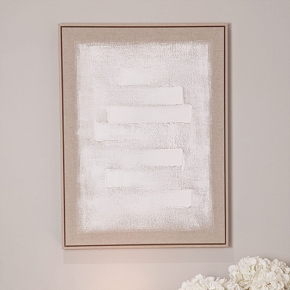 Marilyn Taupe & White Abstract Framed Canvas Wall Art Accessories 