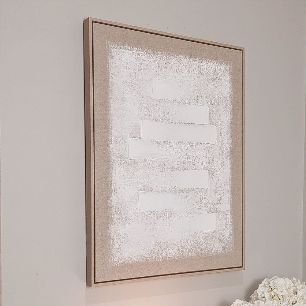 Marilyn Taupe & White Abstract Framed Canvas Wall Art Accessories 