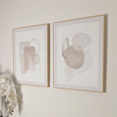 Marina Abstract Print Framed Canvas Wall Art - Set of 2 Accessories 
