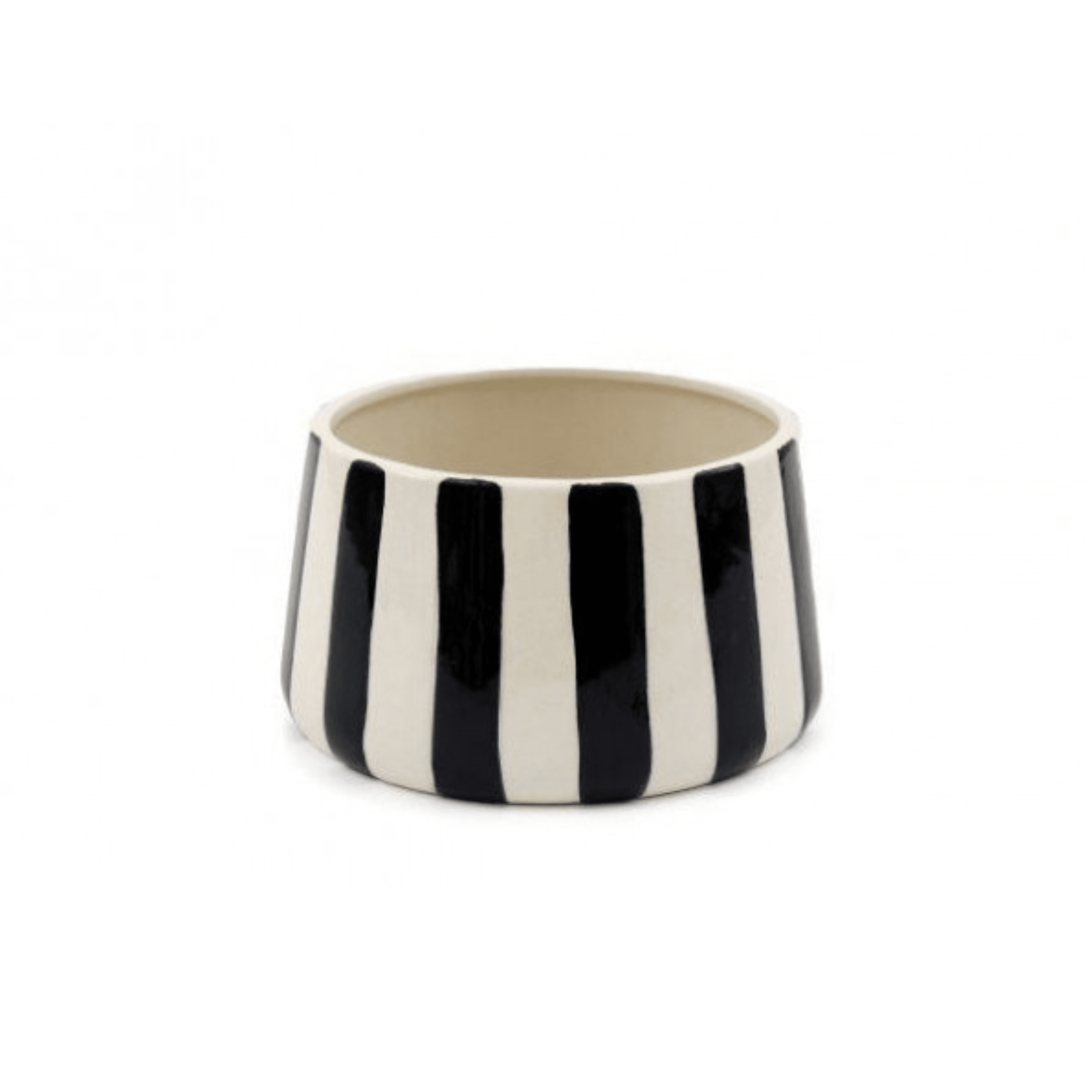 Mariza Black & White Striped Planter Accessories 