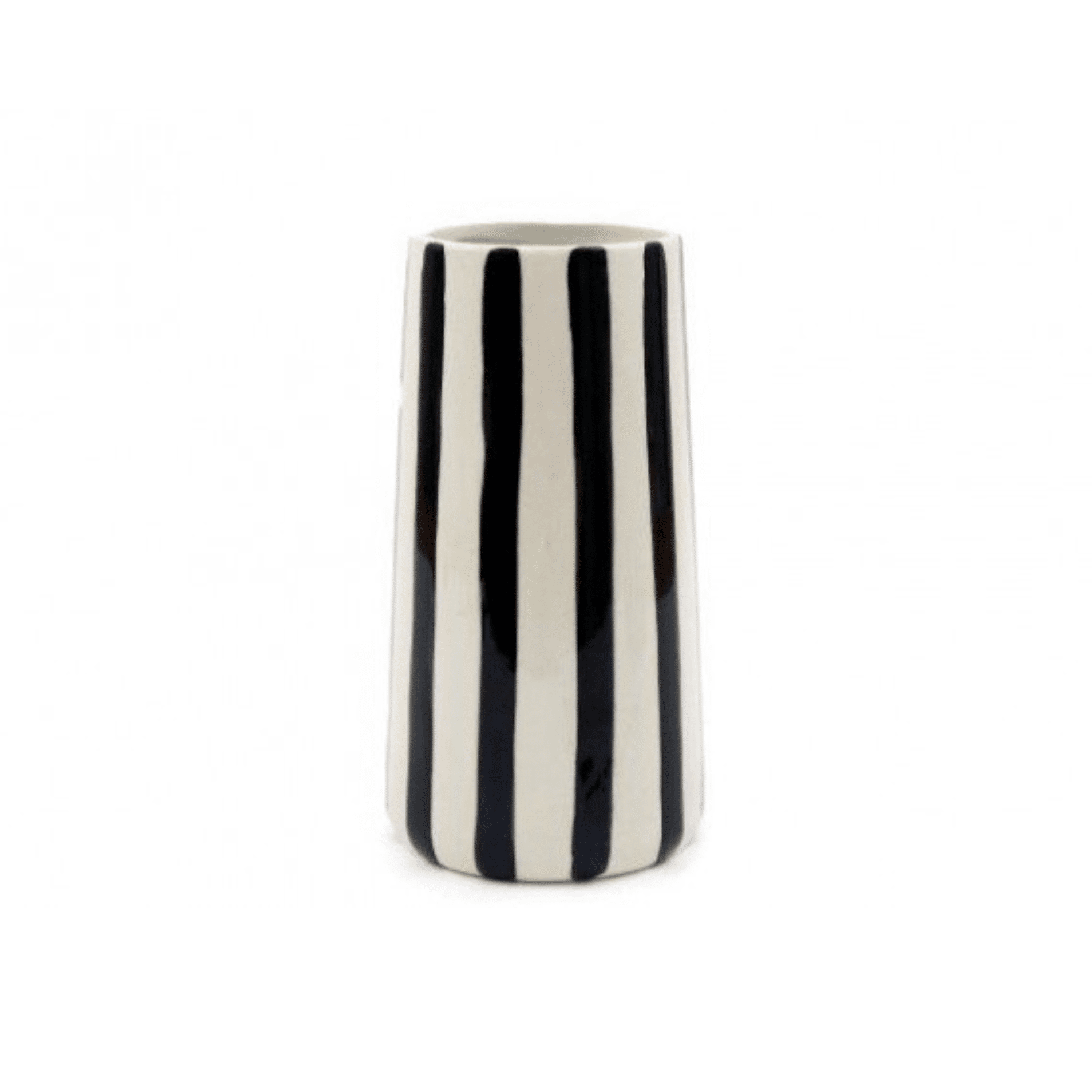 Mariza Black & White Striped Vase Accessories 