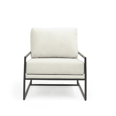 Marlene Cream Velvet Lounge Chair with Matte Black Accent Furniture 