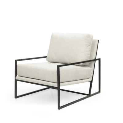 Marlene Cream Velvet Lounge Chair with Matte Black Accent Furniture 