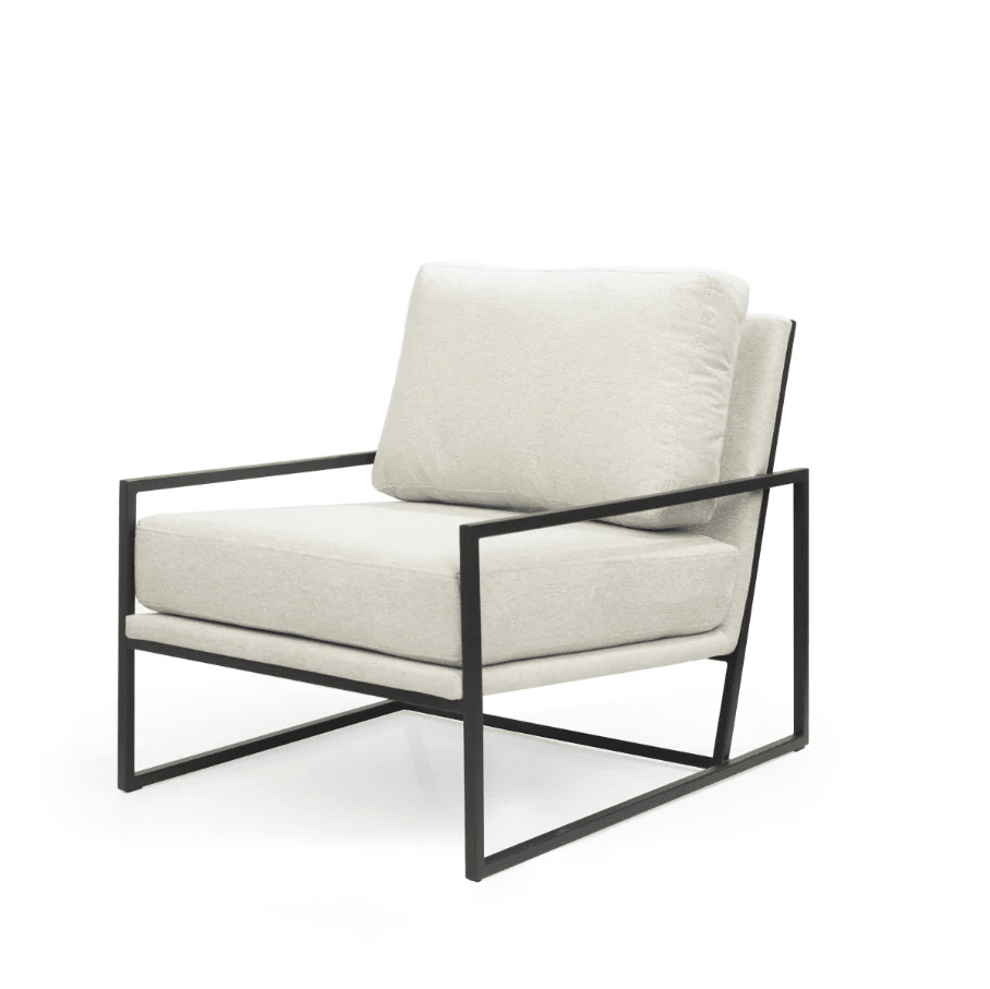 Marlene Cream Velvet Lounge Chair with Matte Black Accent Furniture 