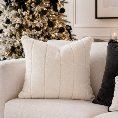 Marlowe Cream Faux Fur Cushion Cover - 45x45cm Textiles 