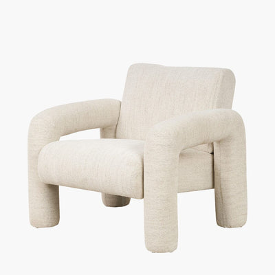 Marylebone White Textured Fabric Accent Chair Furniture 