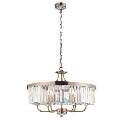 Masika Brass & Glass 6 Light Pendant Ceiling Light Lighting 