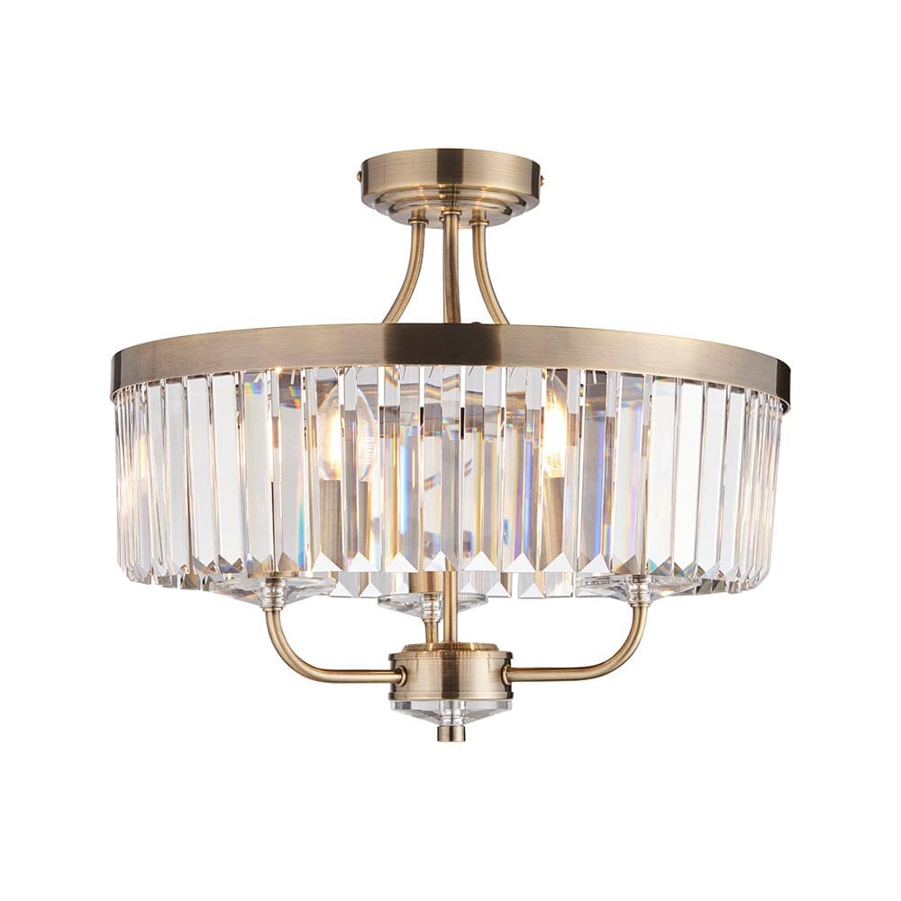Masika Brass & Glass Pendant Ceiling Light Lighting 