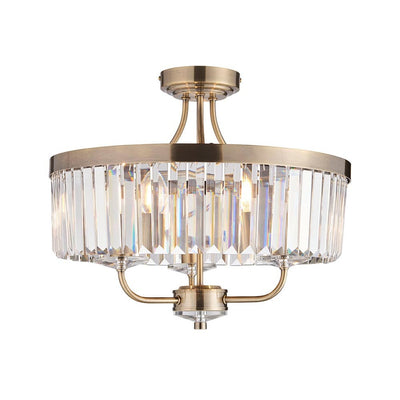 Masika Brass & Glass Pendant Ceiling Light Lighting 