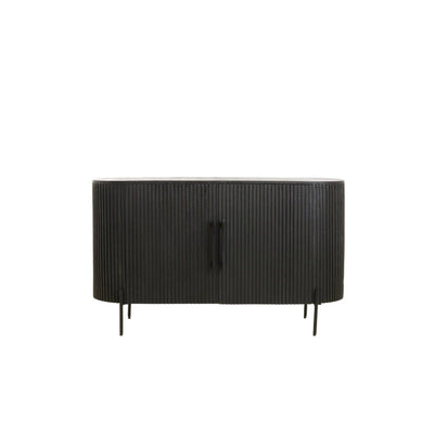 Massia Black Ribbed 2 Door Sideboard Furniture 