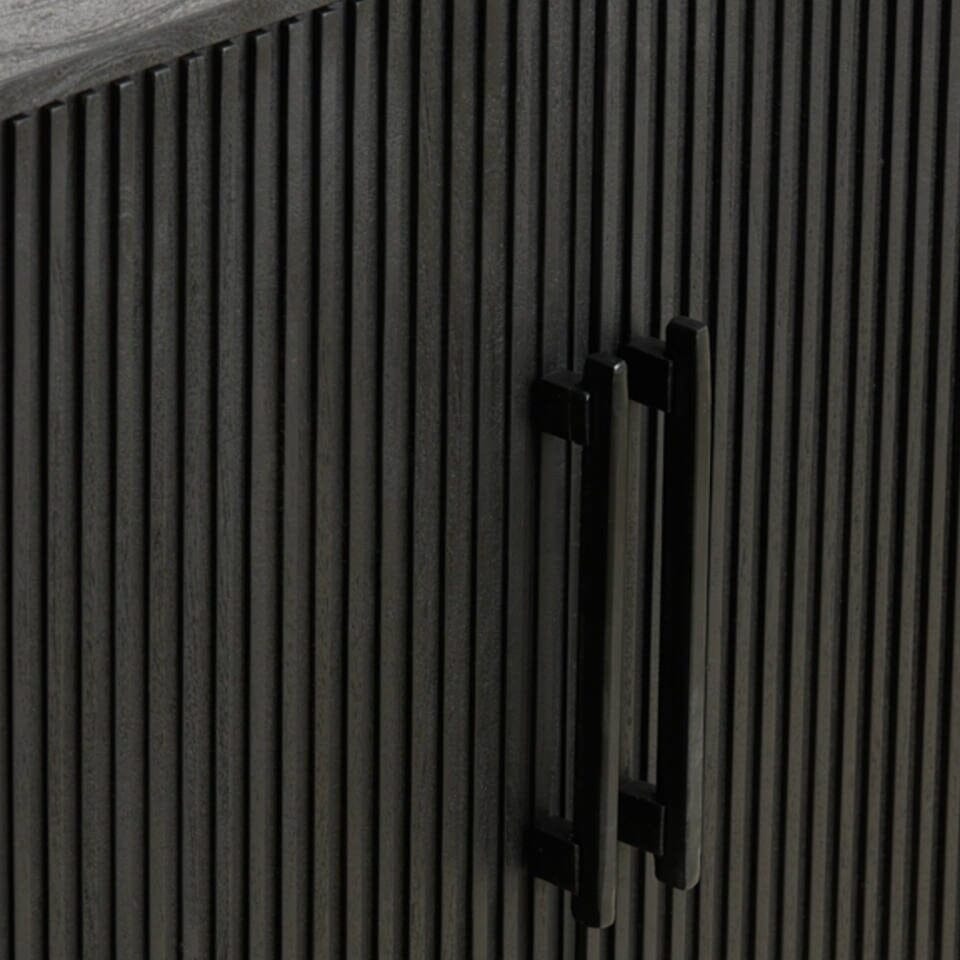 Massia Black Ribbed 2 Door Sideboard Furniture 
