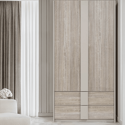 Maya Luxury Greige 2 Door 2 Drawer Wardrobe Furniture 