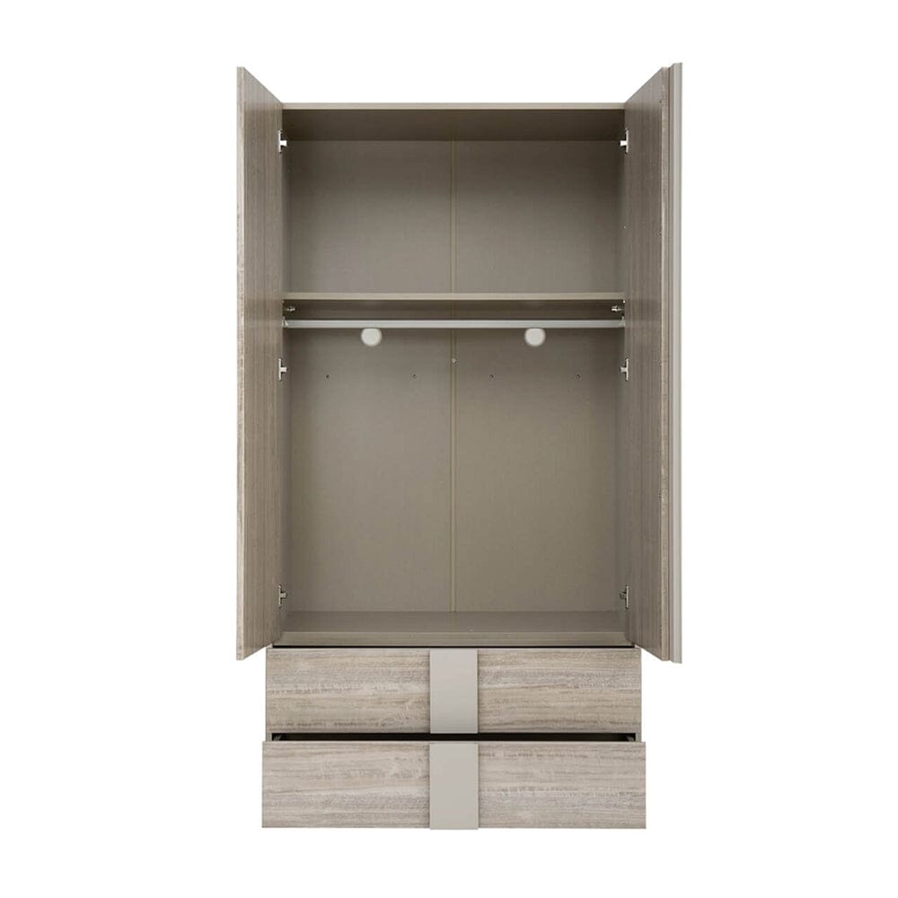 Maya Luxury Greige 2 Door 2 Drawer Wardrobe Furniture 