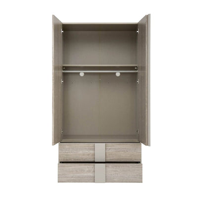 Maya Luxury Greige 2 Door 2 Drawer Wardrobe Furniture 