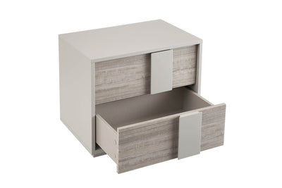 Maya Luxury Greige 2 Drawer Bedside Table Furniture 