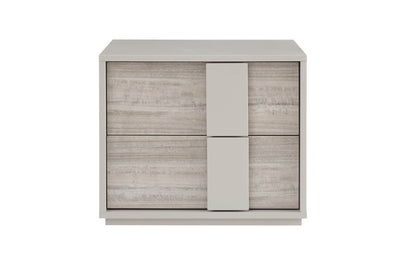 Maya Luxury Greige 2 Drawer Bedside Table Furniture 