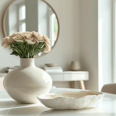Maye Large Cream Pearl Decorative Dish Accessories 